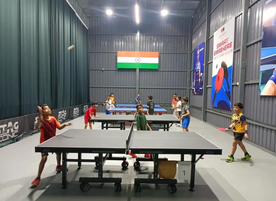 Training with Indian flag