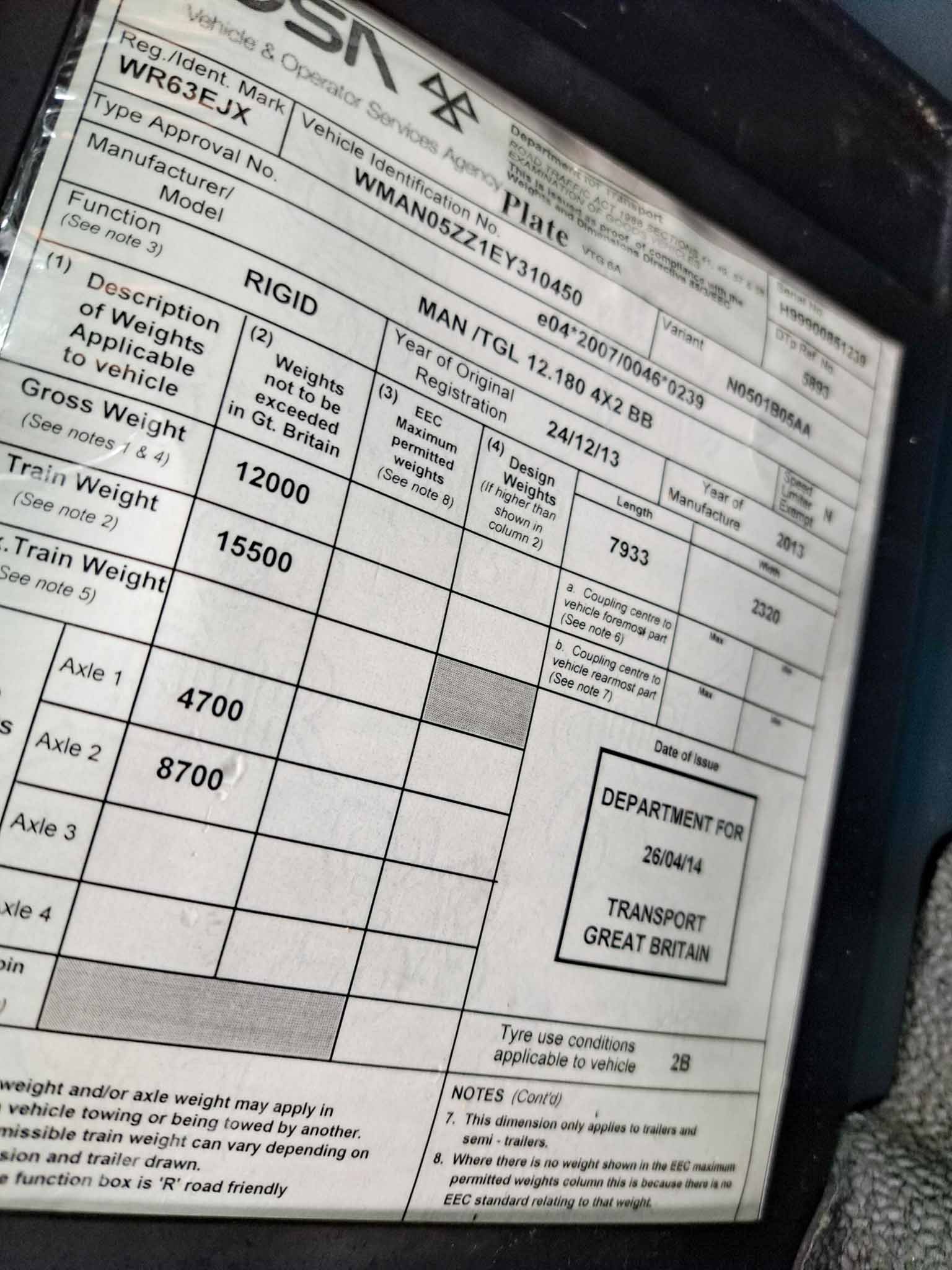 MAN TGL 12.180 Day Cab (2013) - WR63 EJX - Image 4