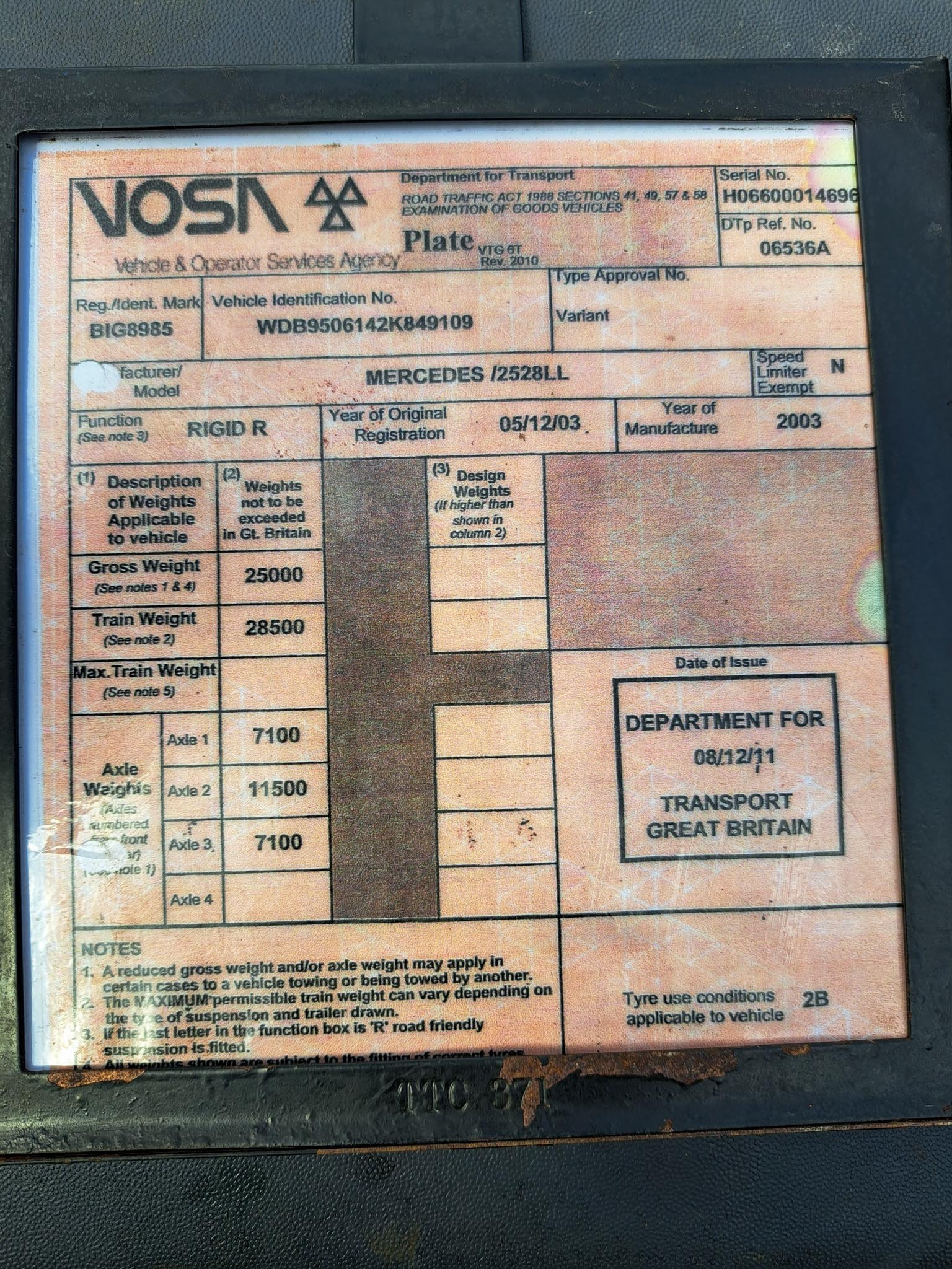 Mercedes Atego 2528 LL Day Cab – 6x2 Rear Steer (2003) - Image 7