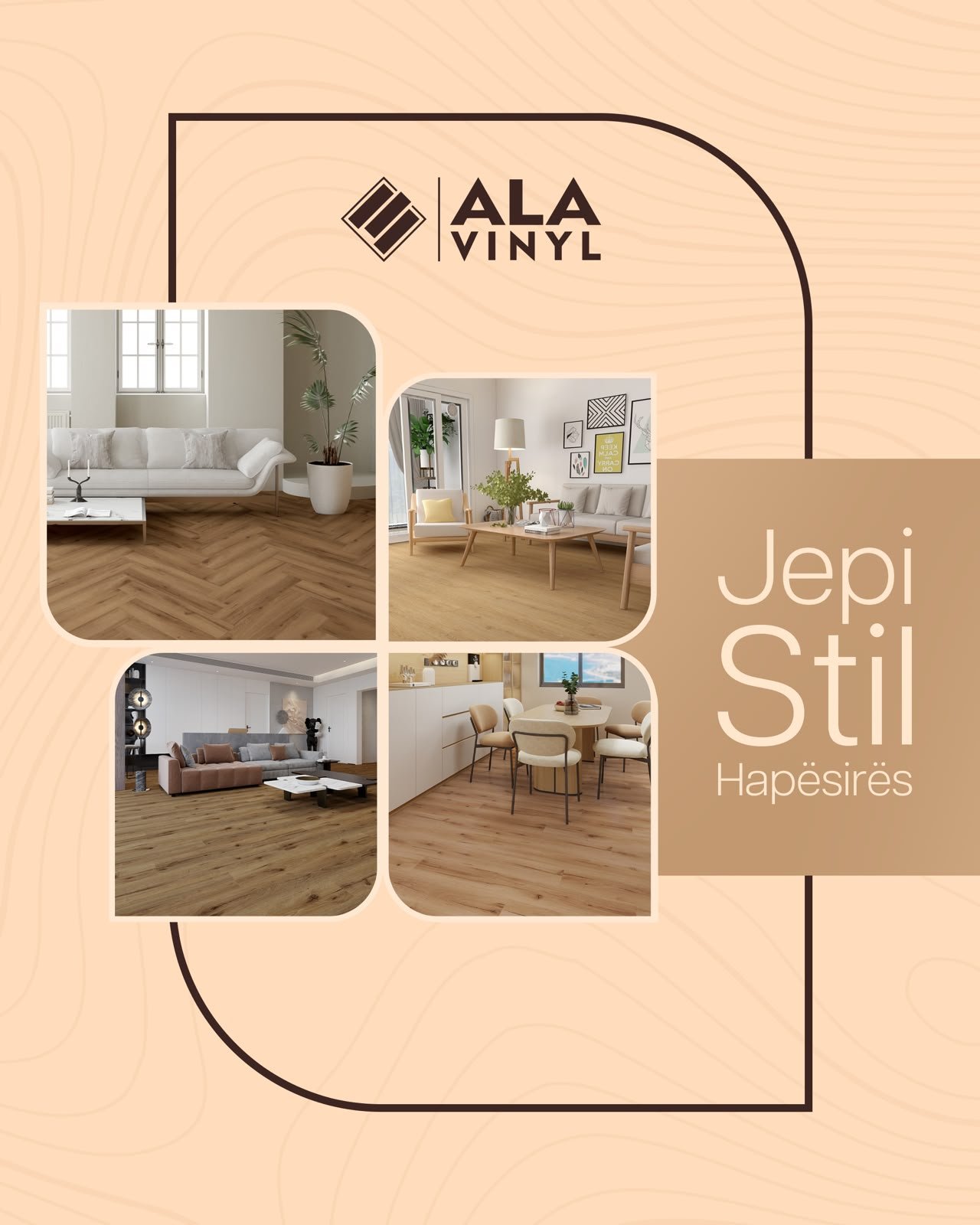 Kolazh ambientsh me dysheme vinyl — jepi stil hapësirës