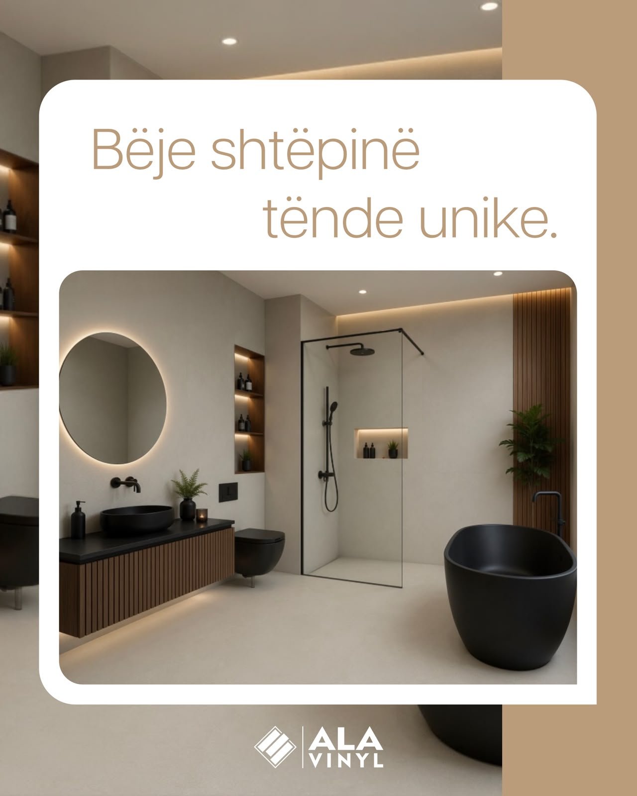 Banjo moderne me dysheme dhe elemente premium nga ALA Vinyl — bëje shtëpinë tënde unike