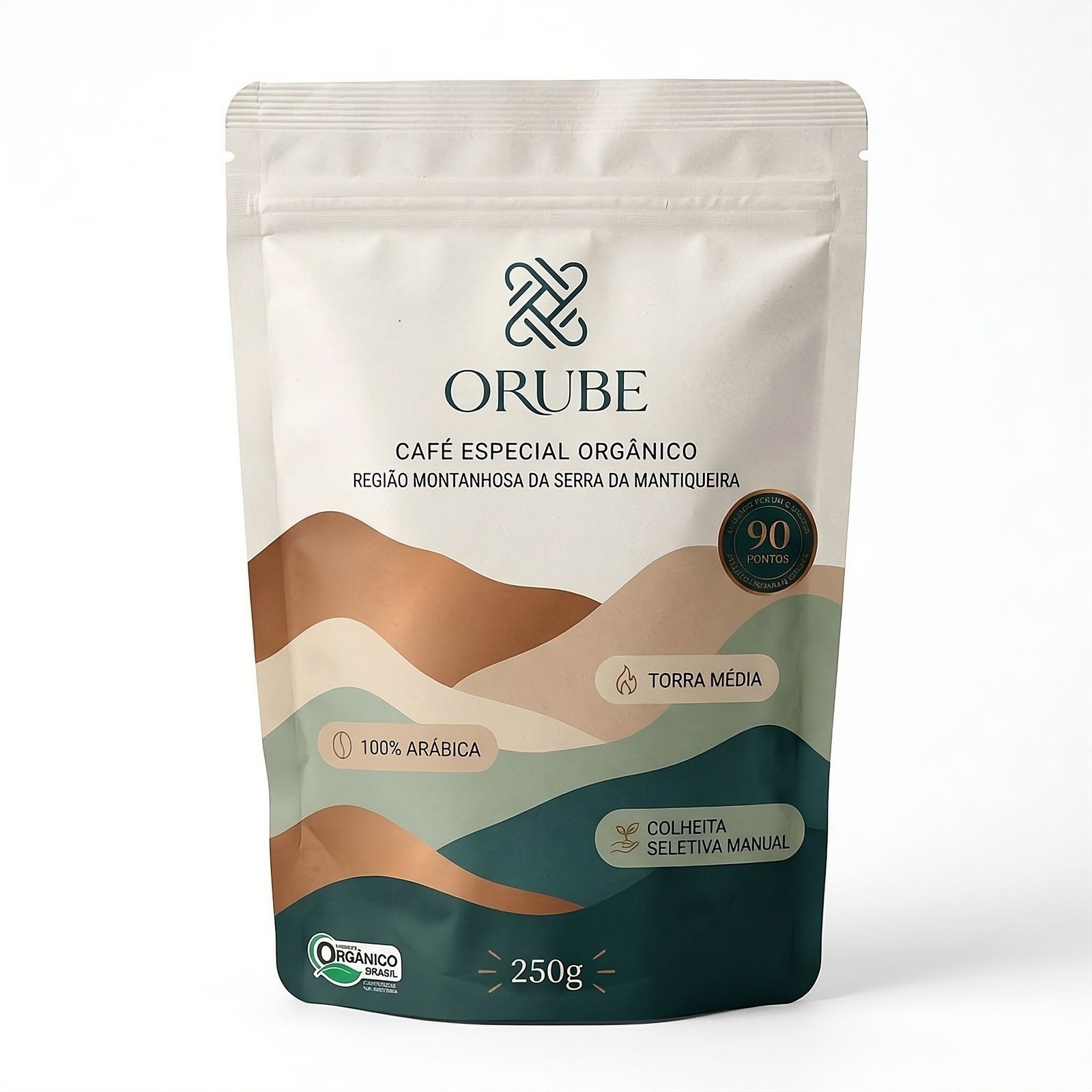 Embalagem frontal do café Orube Reserva 90 Pontos, 250g