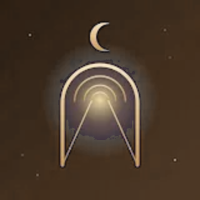 The Open Gate wooden gate emblem