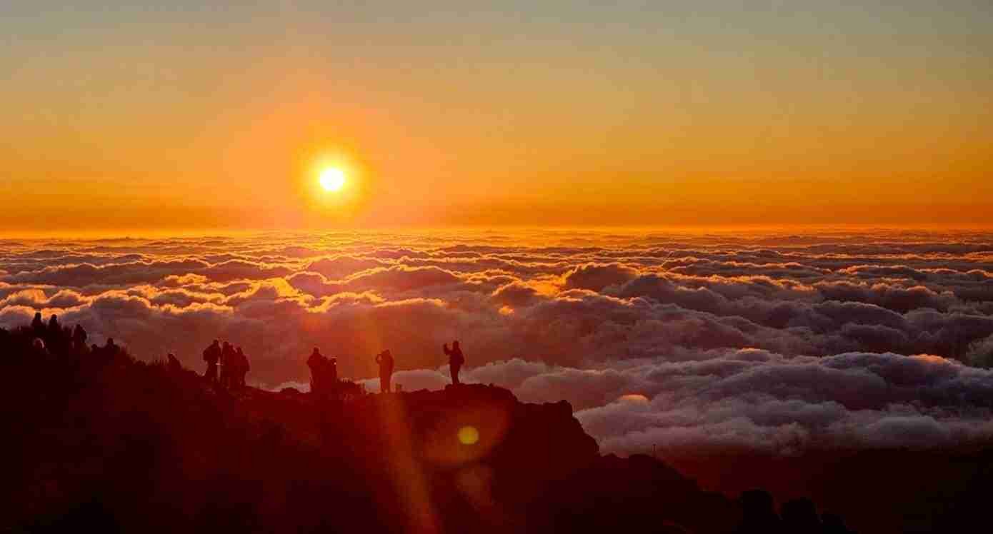 Sunrise above Madeira’s mountain clouds