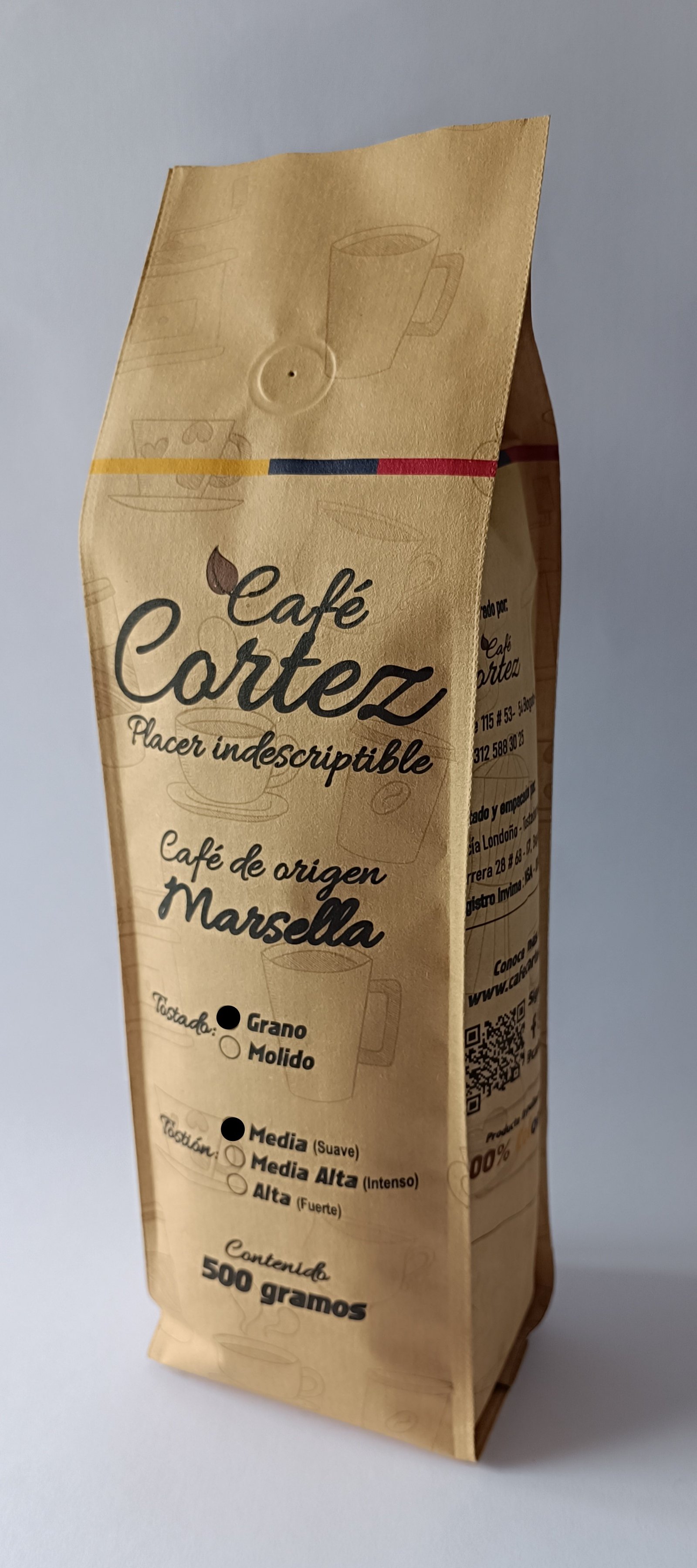 Café Cortez café especial colombiano en presentación de 500 gramos