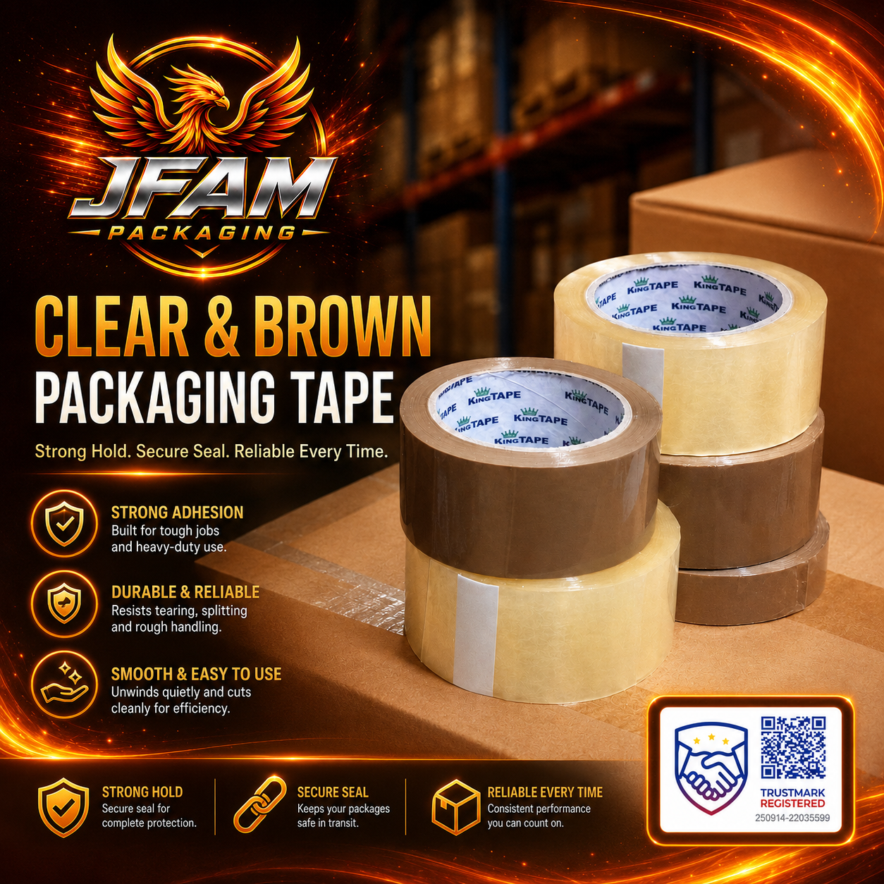 Packaging Tape Clear 2 x 100 supplied by JFAM Packaging