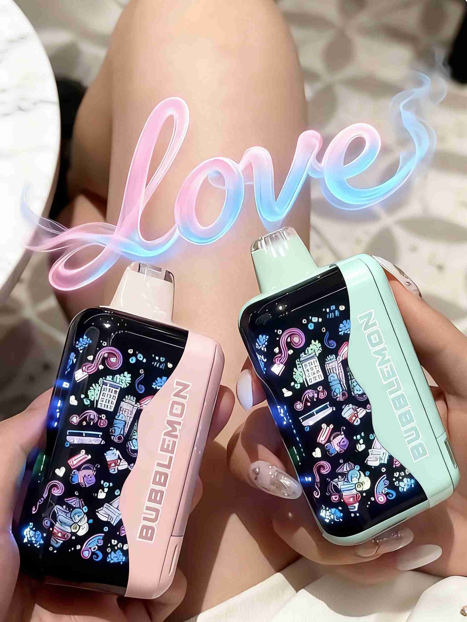 Jackson Wang co-branded Bubblemon and RELX vape products display