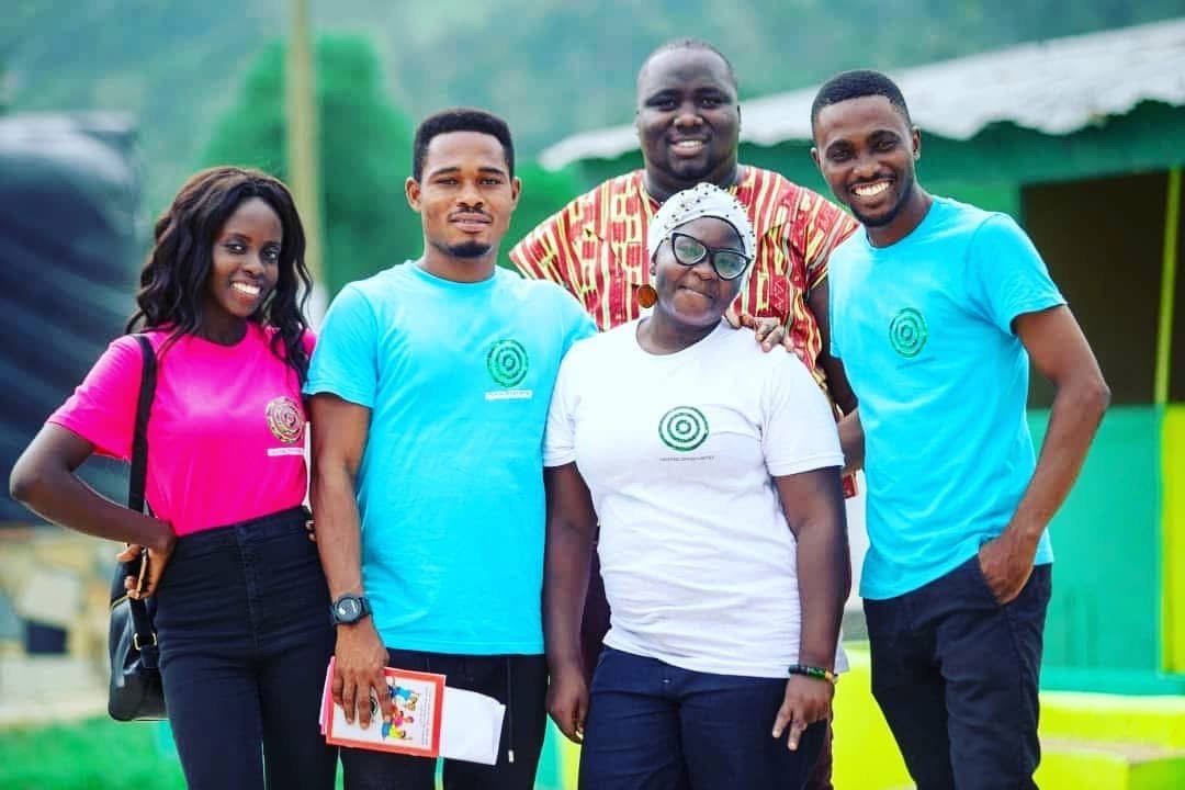 Joe Quarcoo with members of the Nkosuo Initiative team.
