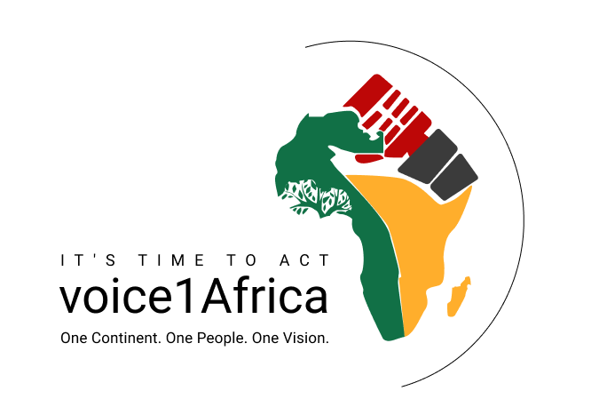 Voice1Africa official identity representing a platform amplifying African voices and ideas.