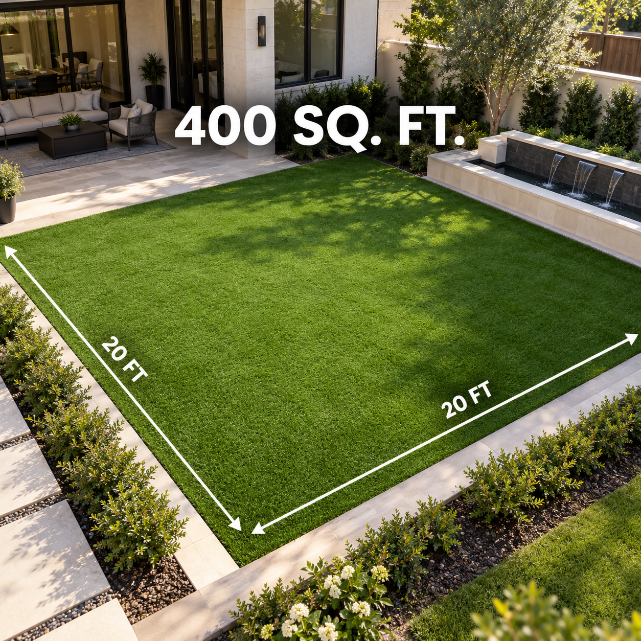 400 square foot turf area example