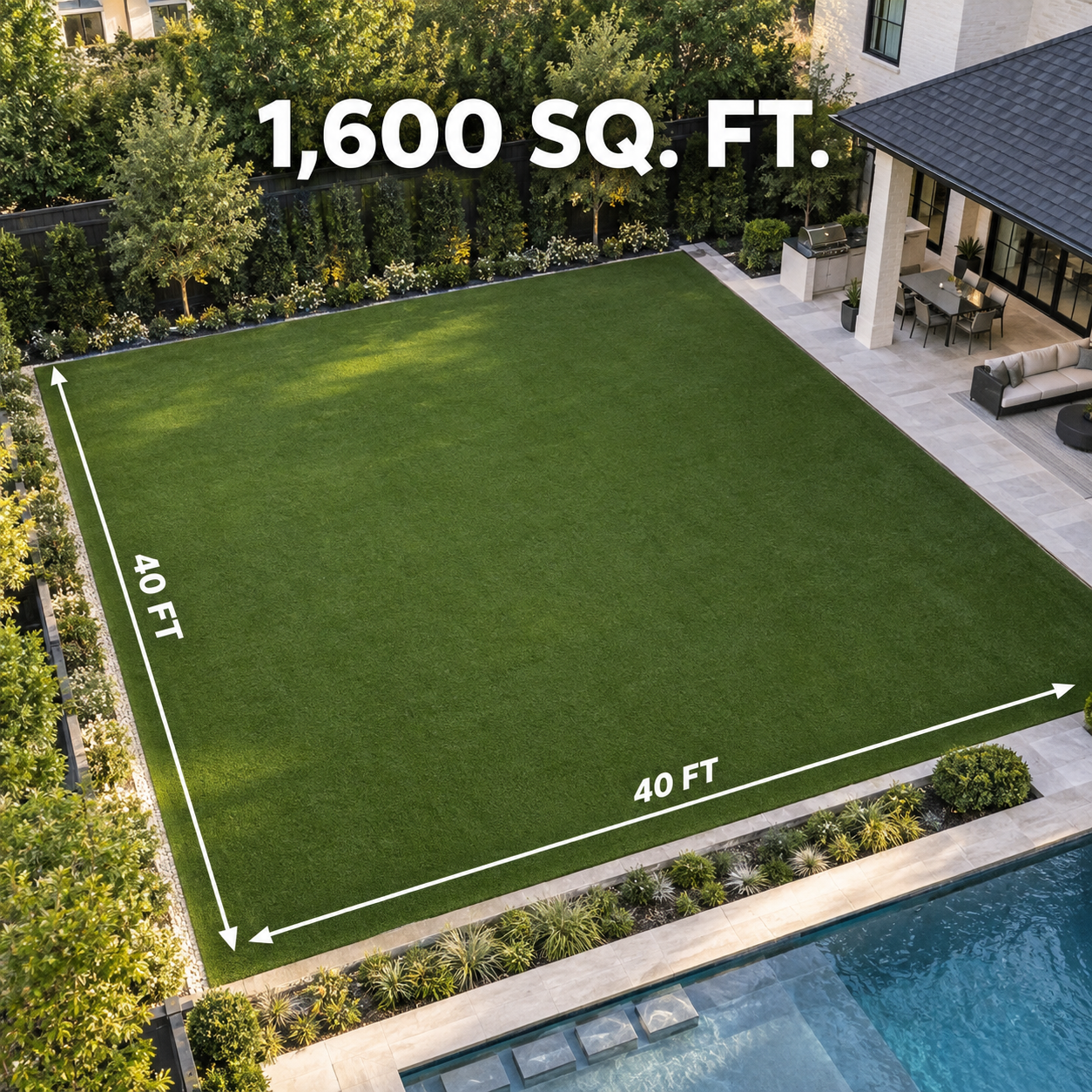 1,600 square foot turf area example