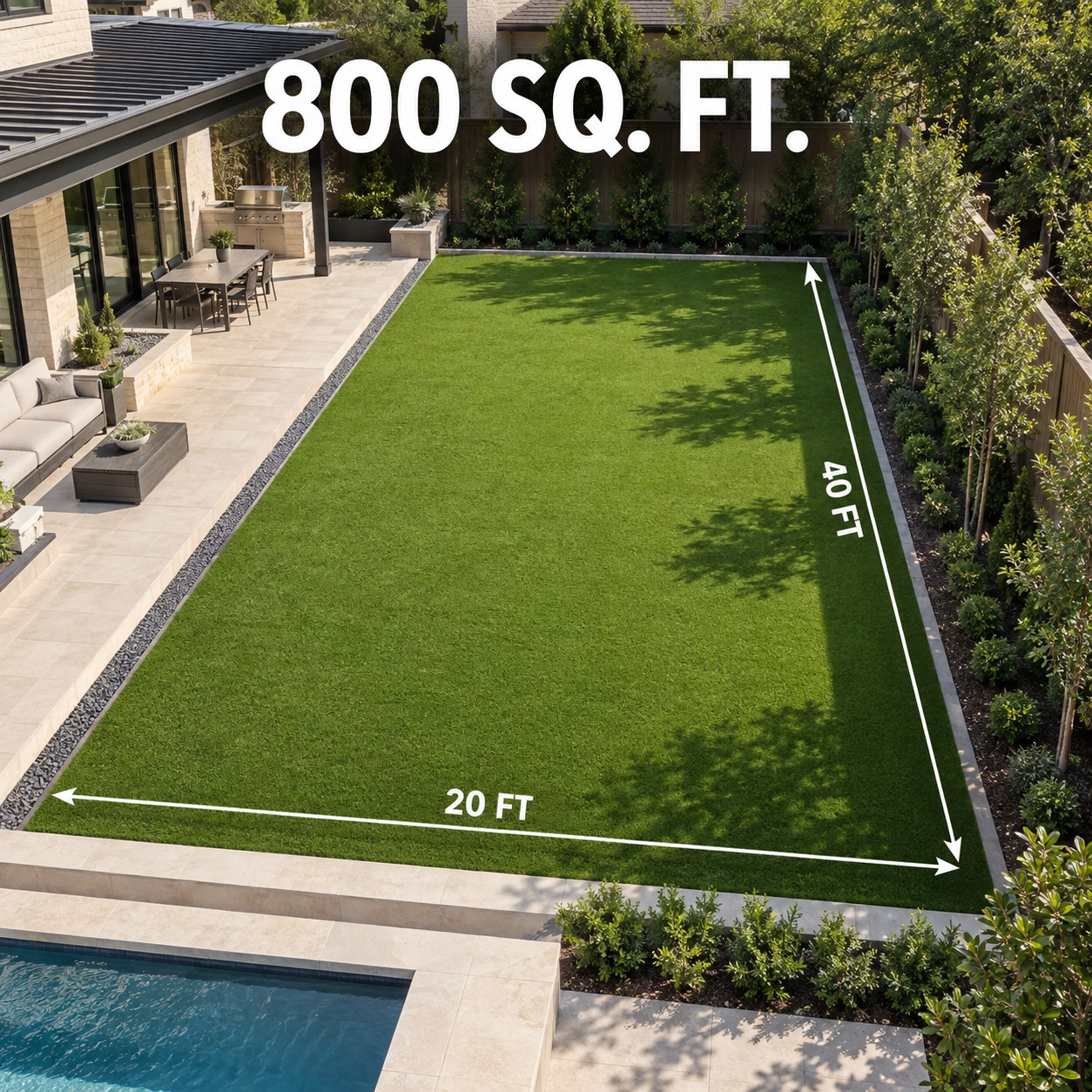 800 square foot turf area example