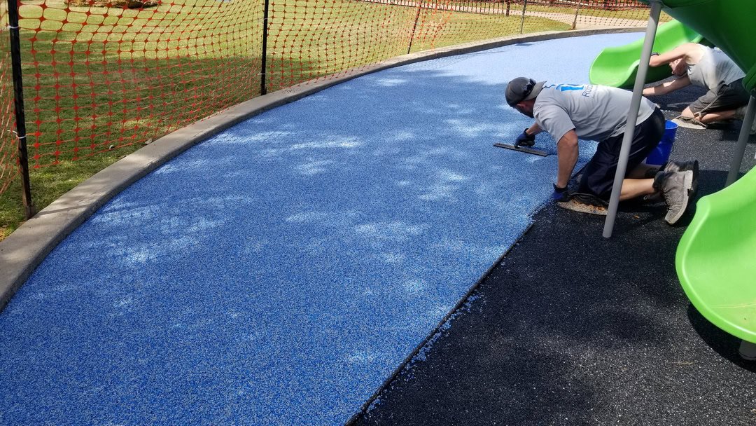 Worn or damaged rubber surfacing