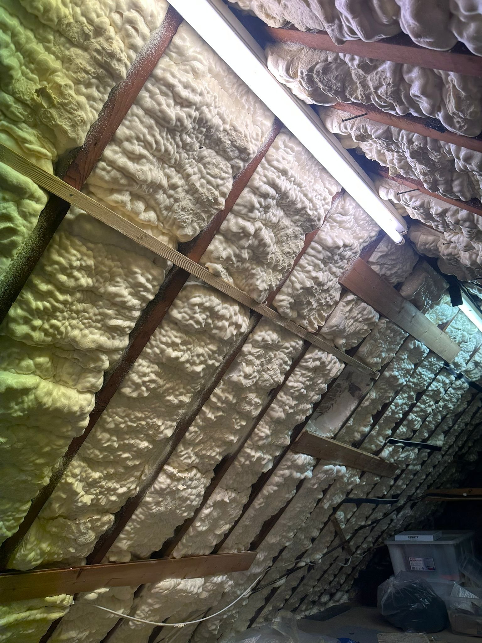 Spray foam removal work carried out in a Scotland loft