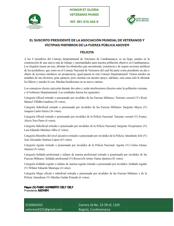 Participantes del Primer Congreso Mundial de Veteranos