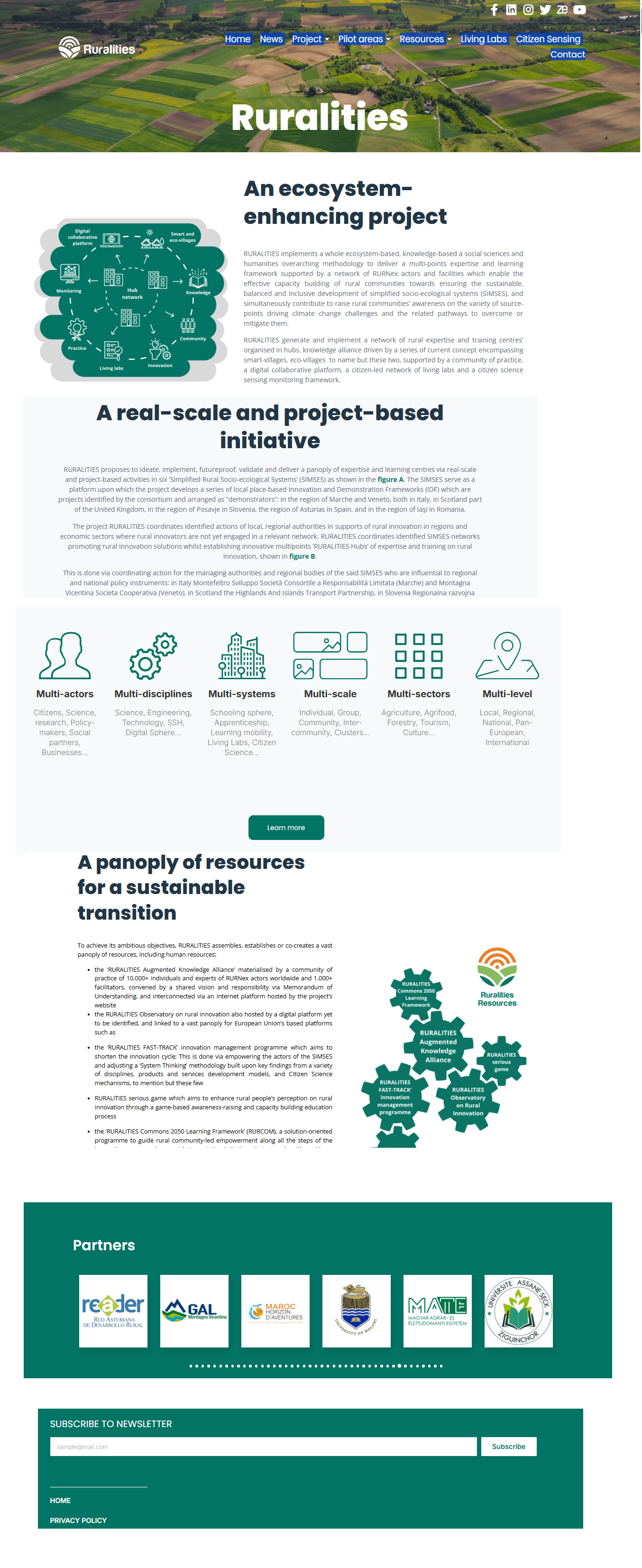 Sustainable Rural Systems RURALITIES ecosystem diagram showing interconnected rural innovation ...