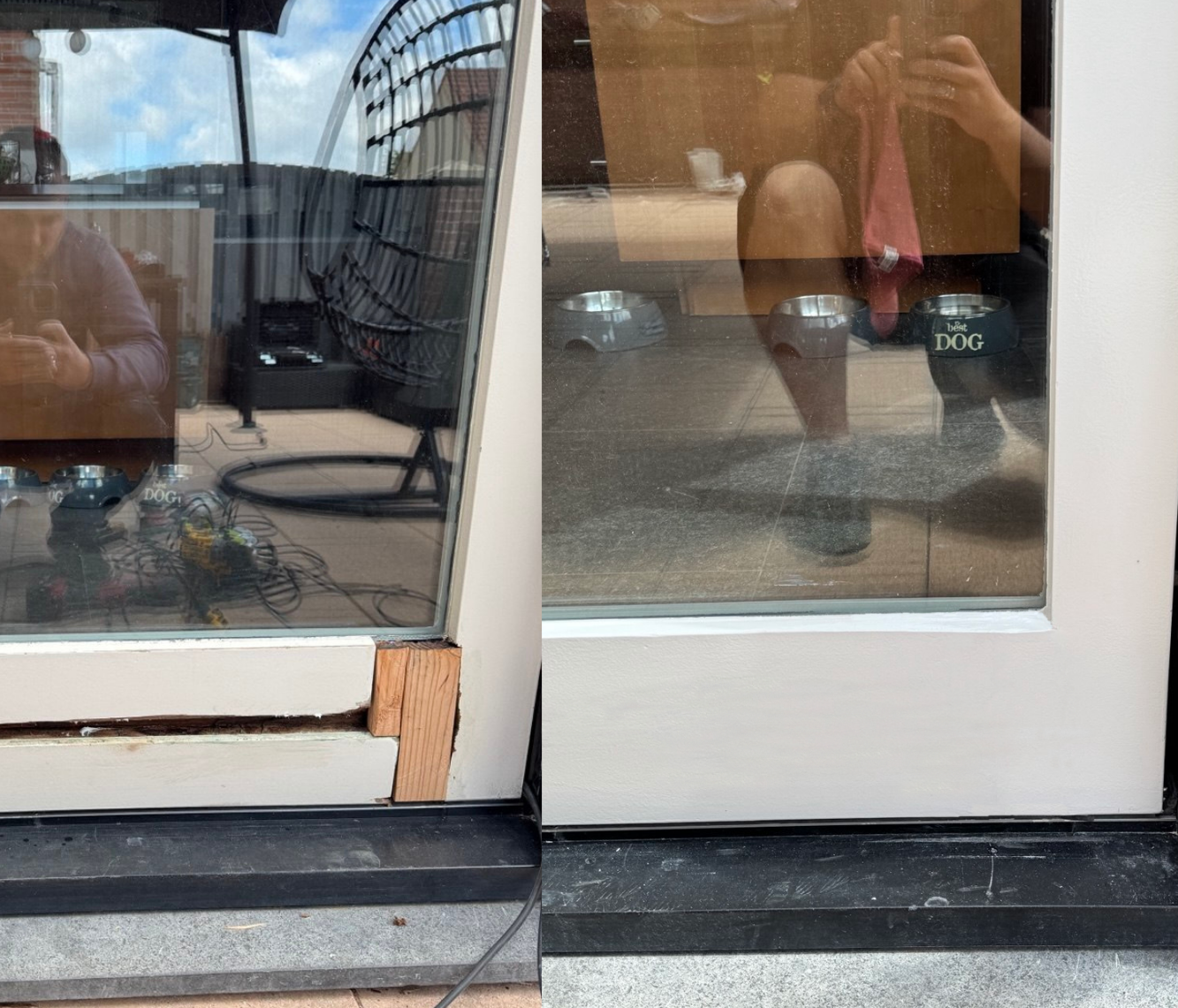 Details van de opgeknapte constructie — Reparatie en schilderwerk