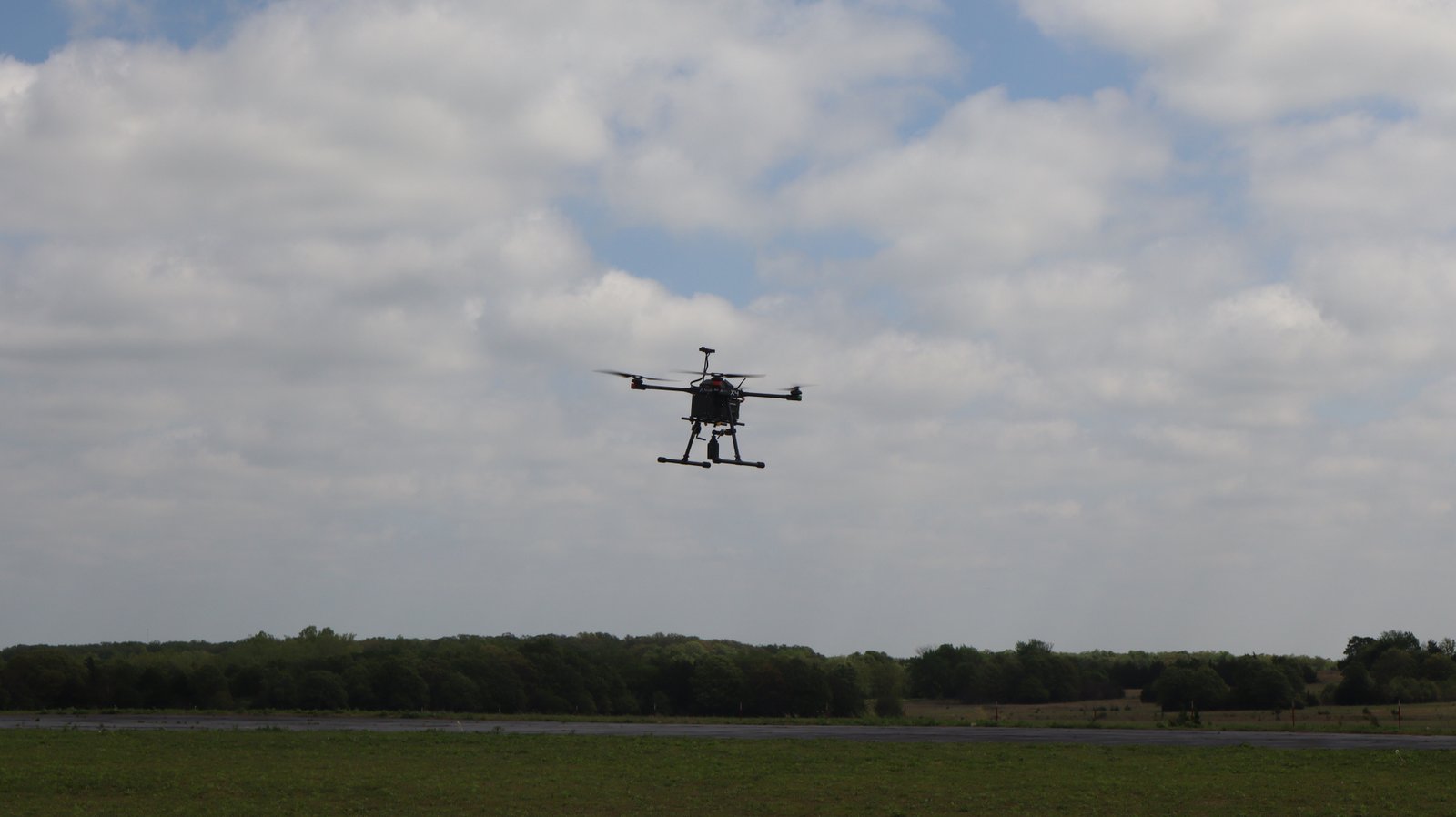 Drone flying in the sky