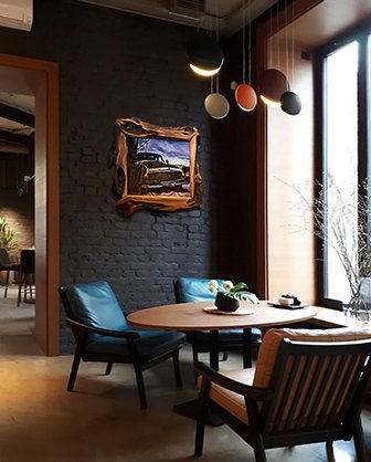 Natural-edge wood picture frame on a wall