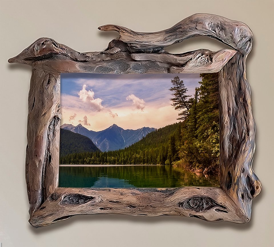 Rustic wood frame with smooth finish