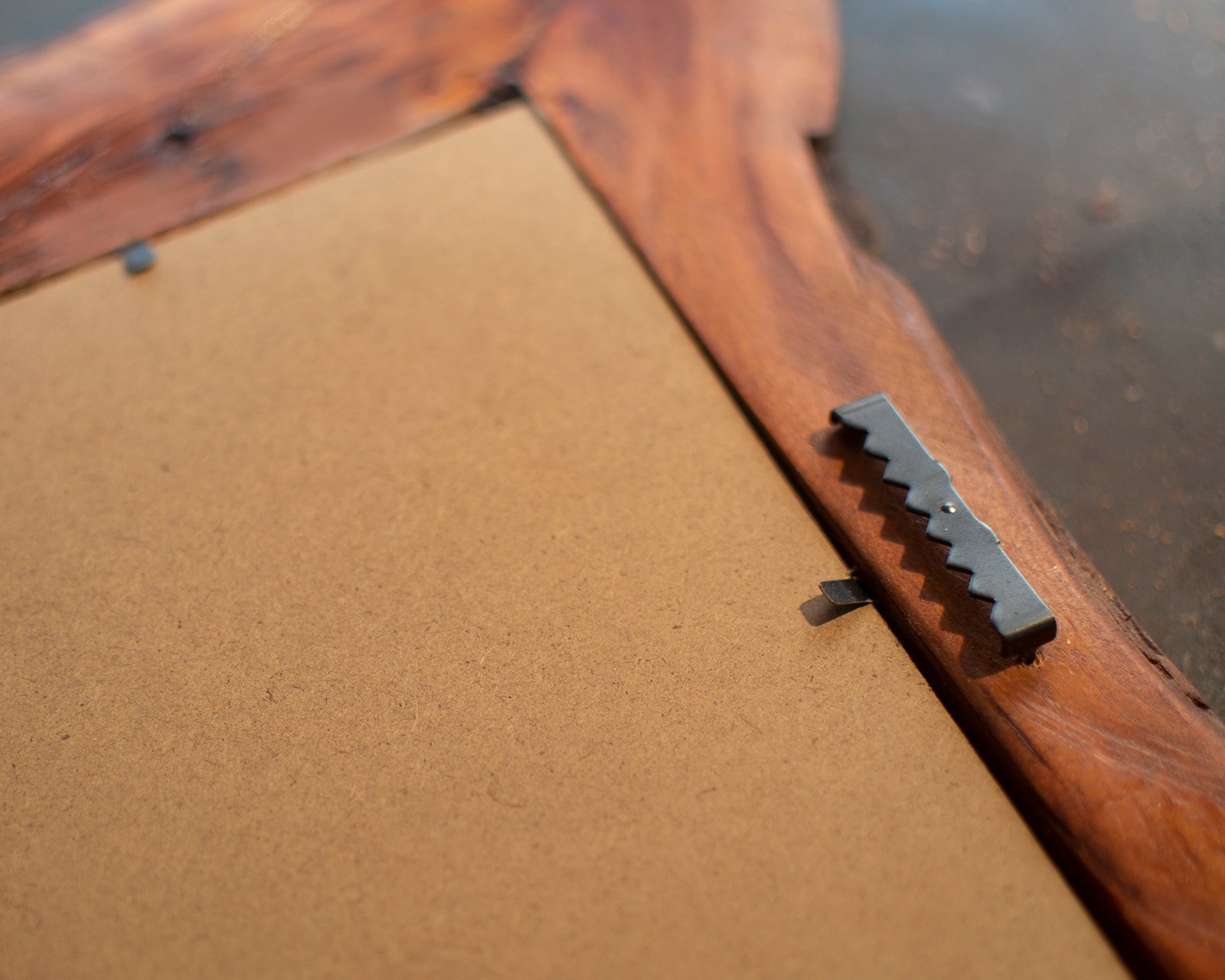 Wood frame with hardboard backing