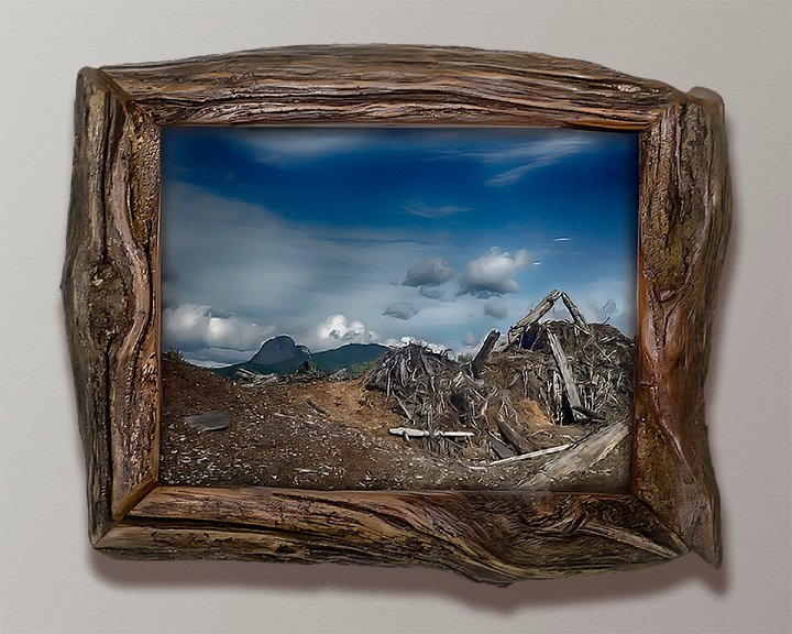 Rustic wood frame