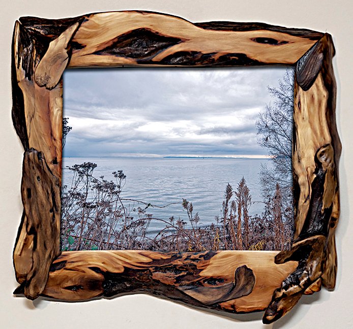 Sculptural wood frame