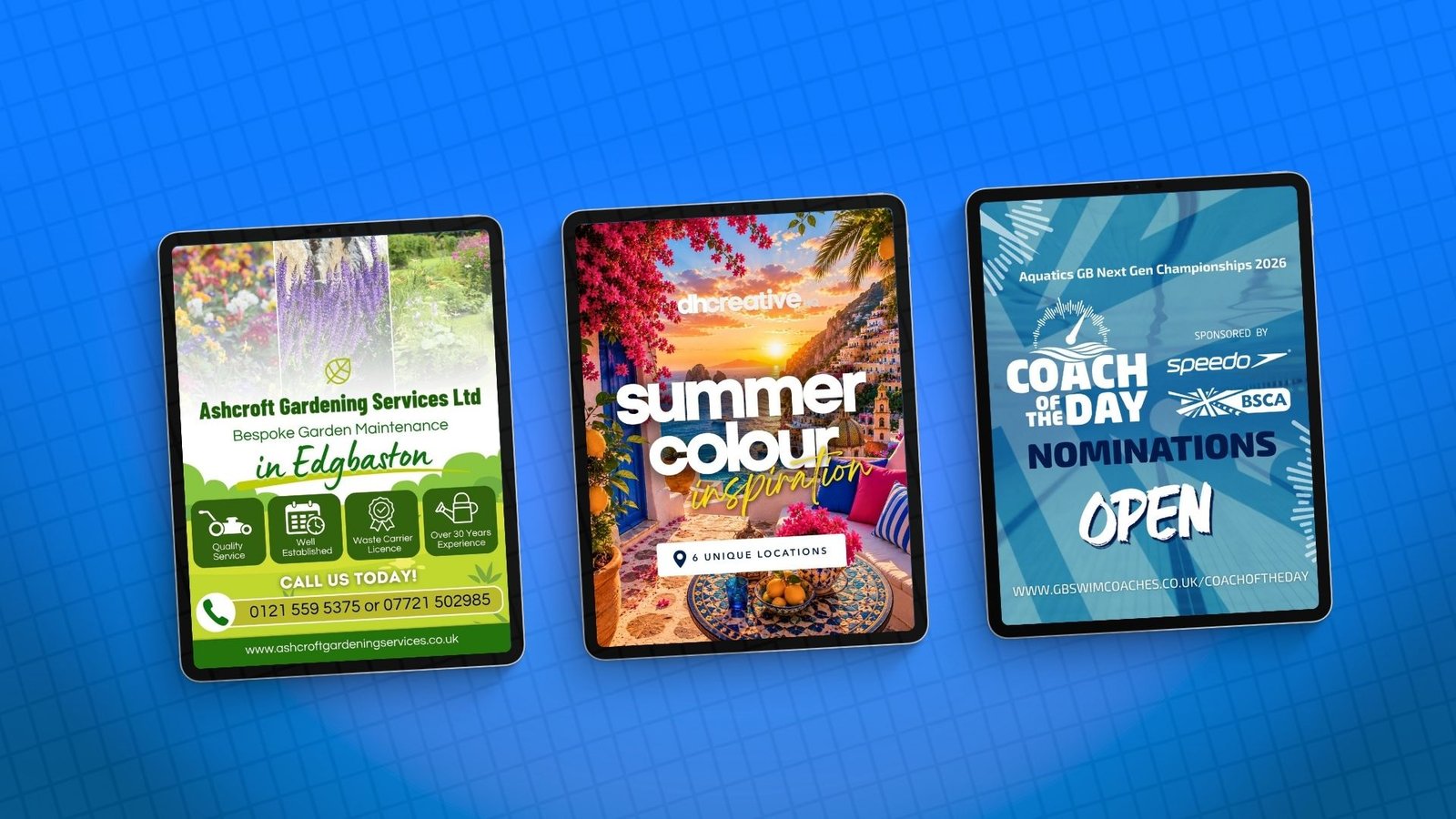 Social media content and graphics created by DH Digital Media