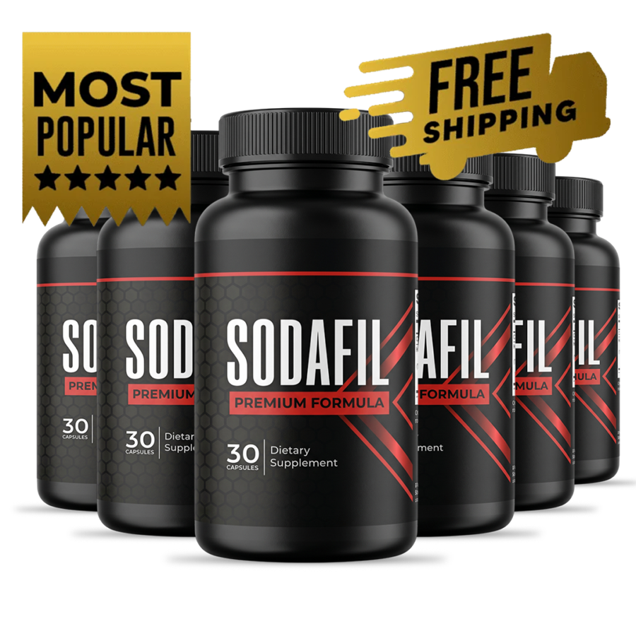 Six bottles of Sodafil Premium Formula, most popular package with free shipping