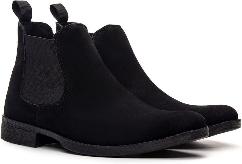 Bota Chelsea Masculina Casual Confortável em Camurça Elegante
