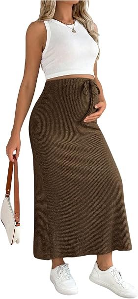 MakeMeChic Conjunto Feminino de Maternidade com 2 Peças e Gola Redonda