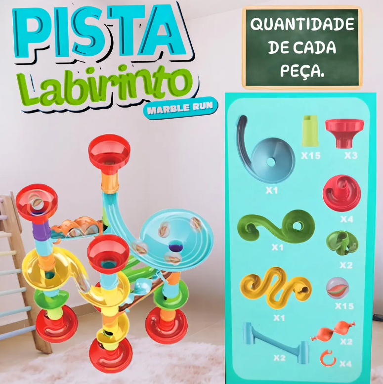 Pista de Corrida Labirinto Rola Bola 50 Peças – Ark Toys