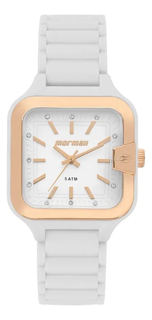 Relógio Mormaii Feminino Luau Branco/Rosé, modelo MO2036JS/8B