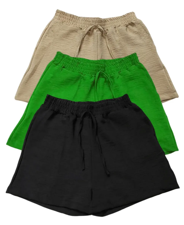 Kit 3 Shorts Femininos Básicos de Cintura Alta Confortáveis