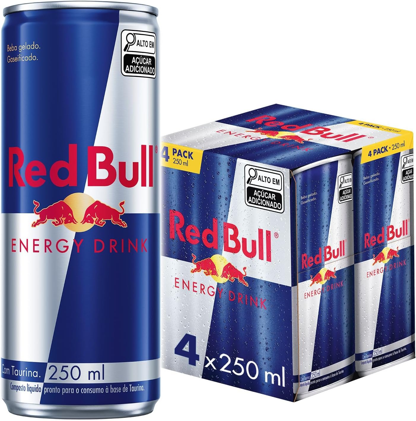 Red Bull Energético Energy Drink, 250 ml, kit com 4 latas