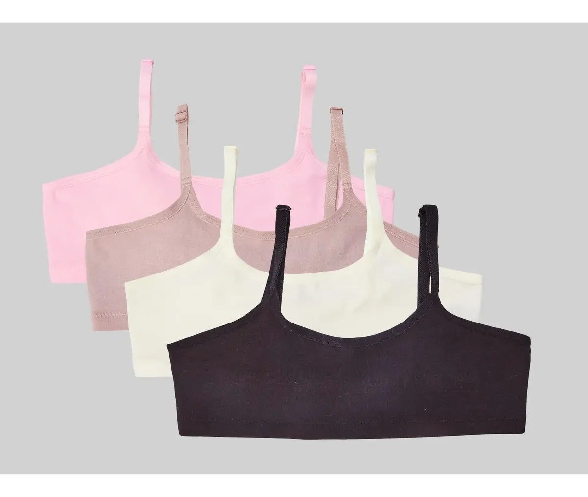 Kit com 4 Tops Infantis para Menina, Básico Cotton DelRio