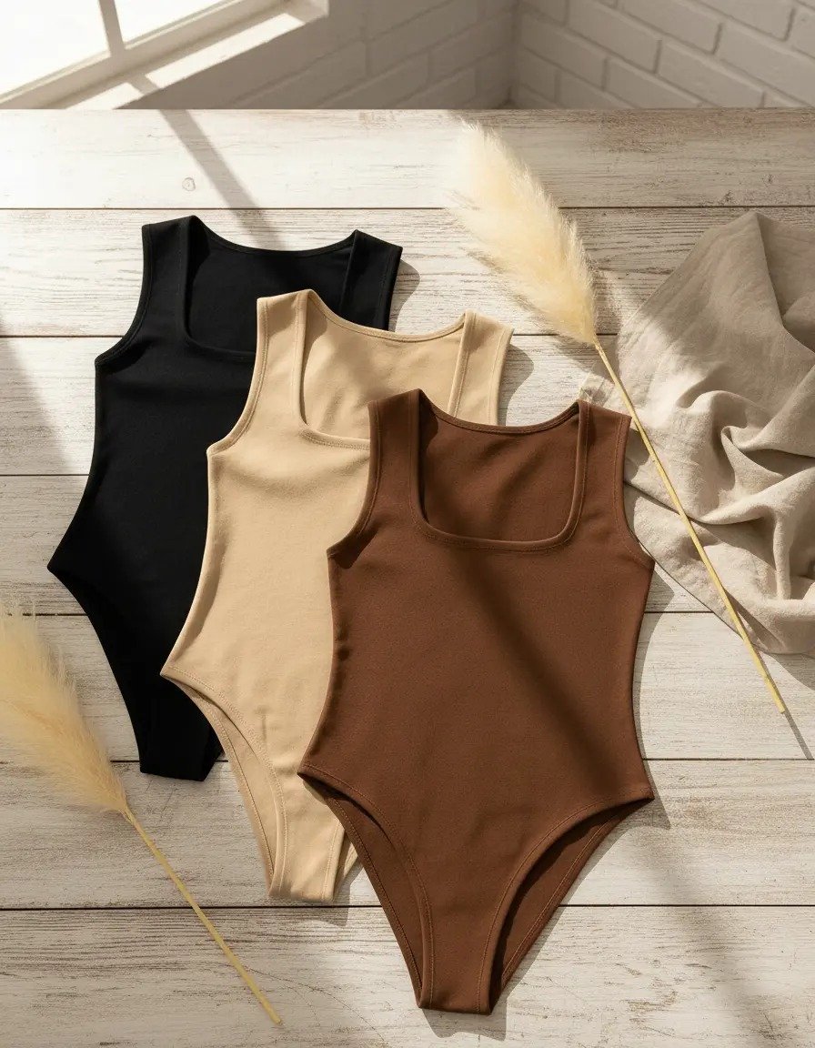 Kit com 3 Bodys Plus Size, Regata, Decote Quadrado, Conforto e Estilo