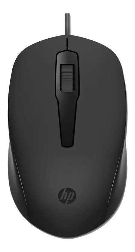 Mouse USB HP 150 - Plug and Play, com Design Elegante, Ambidestro e Ergonômico, Sensor Óptico 1600 DPI, Confortável e Preciso, Compatível com Windows, Cor Preta (240J6AA)
