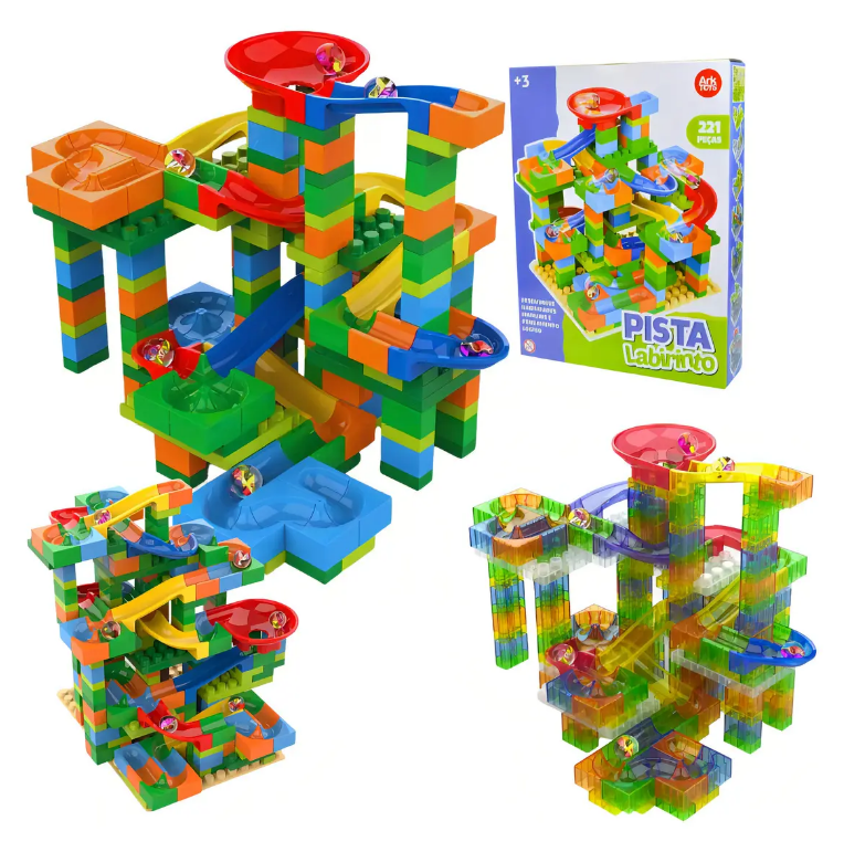 Pista de Corrida Labirinto Rola Bola 221 Peças – Ark Toys