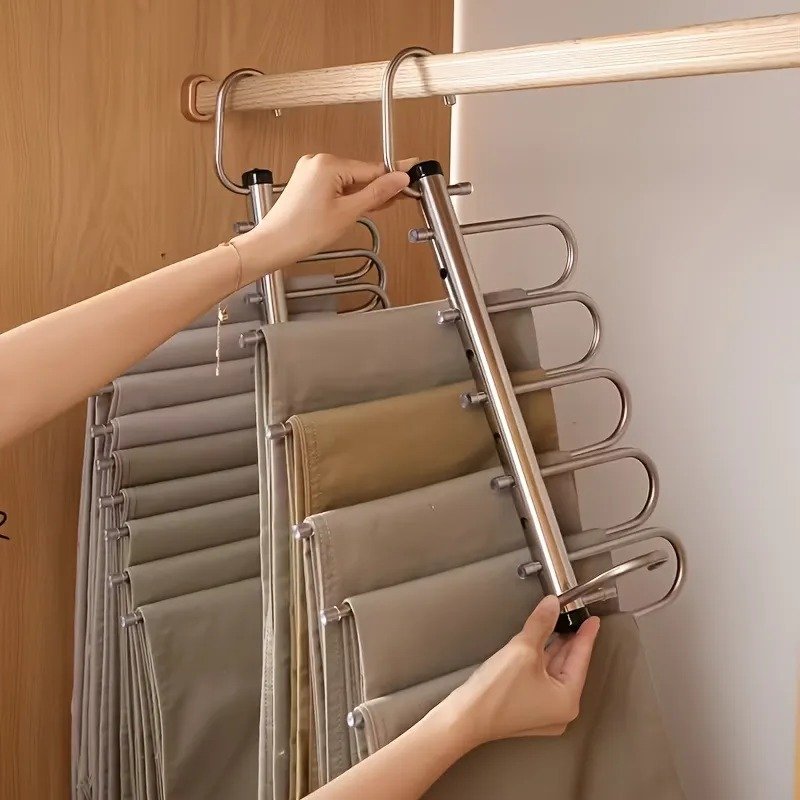Cabide Organizador de Calças GQDD, com 6 camadas, em aço inox