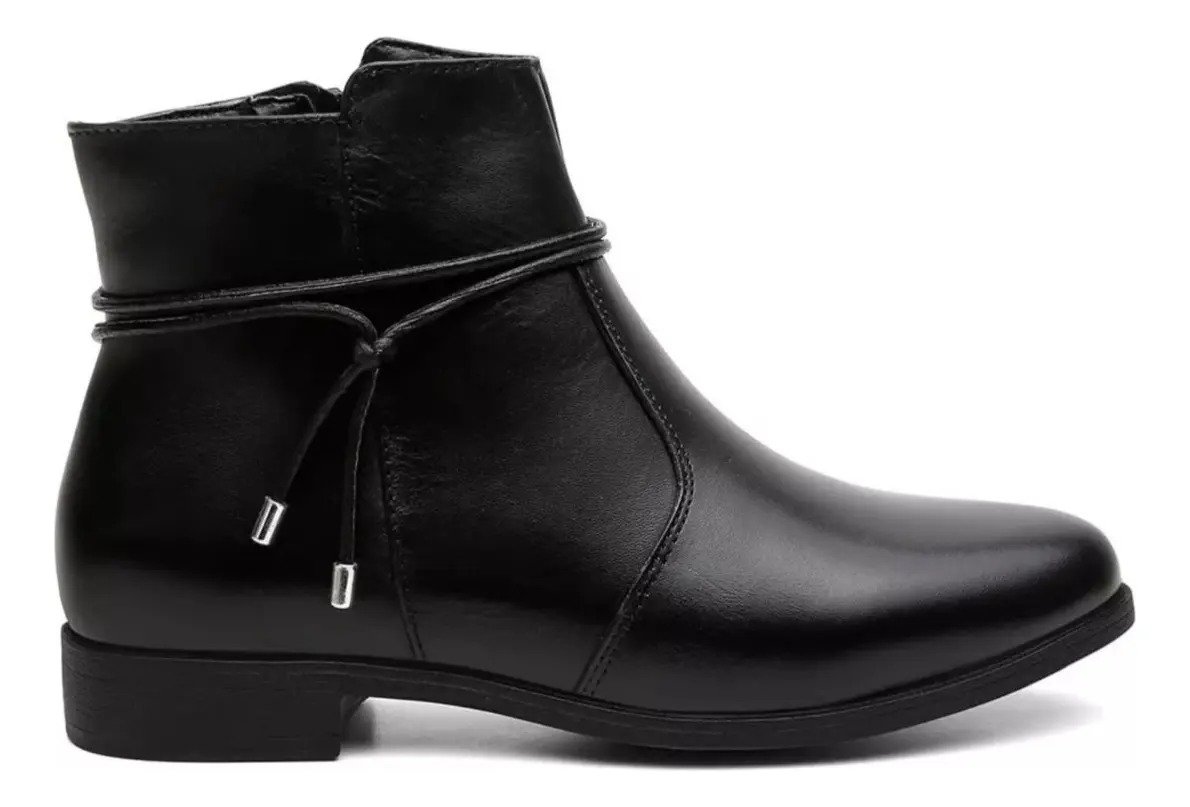 Bota Cano Curto Feminina Couro Legítimo Moda Inverno