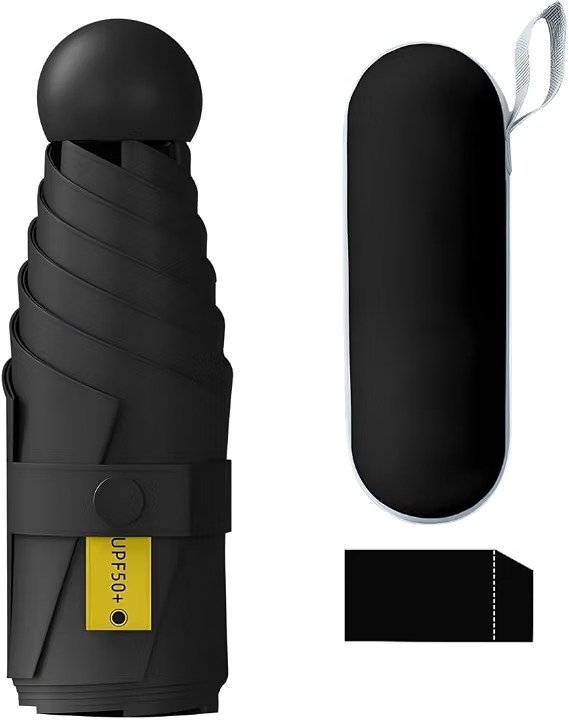 Guarda Chuva Preto Reforçado Automático Resistente Ao Vento - Cabe Na Bolsa Mochila Modelo Compacto