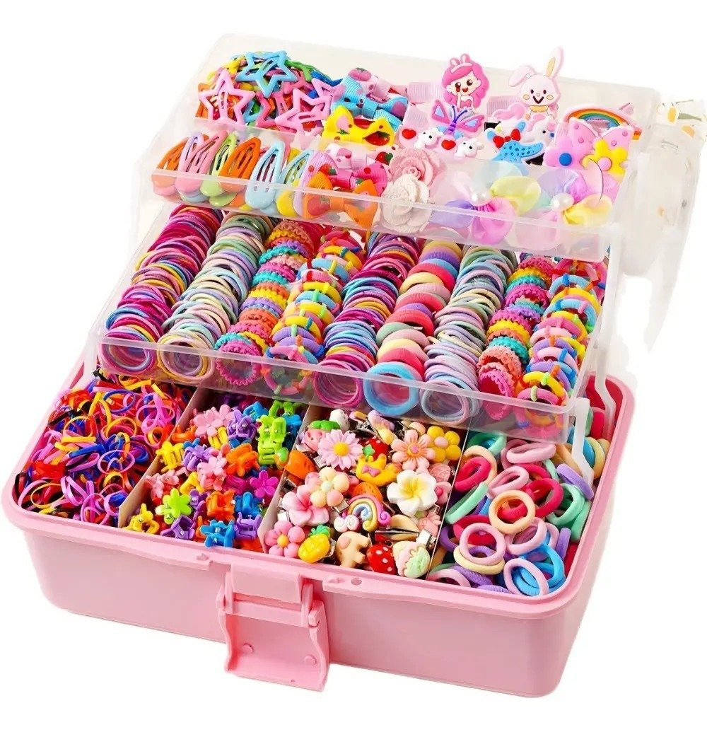 Pacote com 718 mini laços de cabelo para mulheres