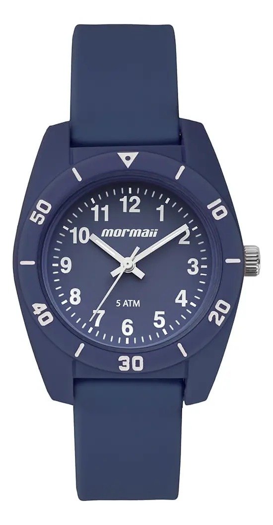Relógio Mormaii Feminino Infantil Azul, modelo MOPC21SAB/8A, azul e prata