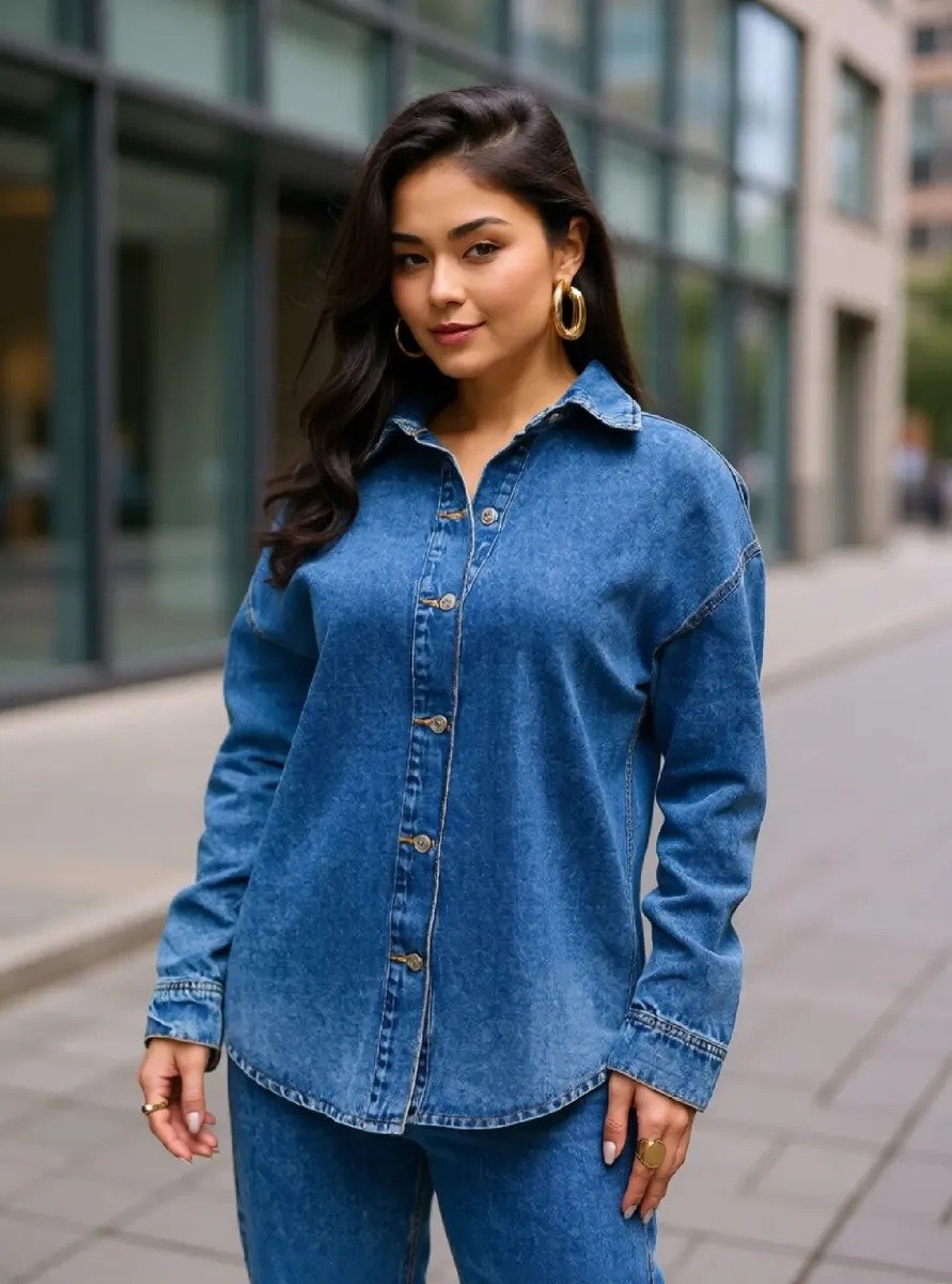 Camisa Jeans Feminina Hering