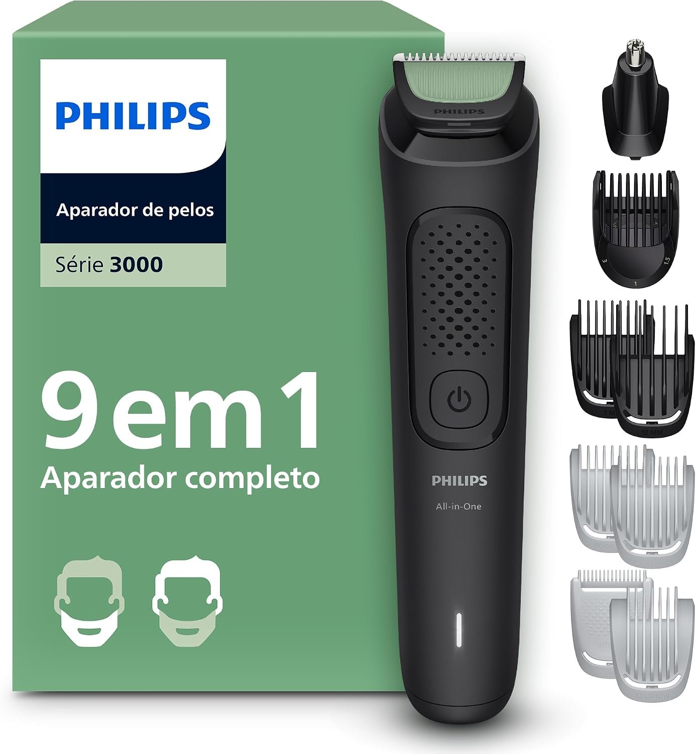 Philips Aparador e Barbeador Elétrico Série 3000 All-in-One, 9 em 1