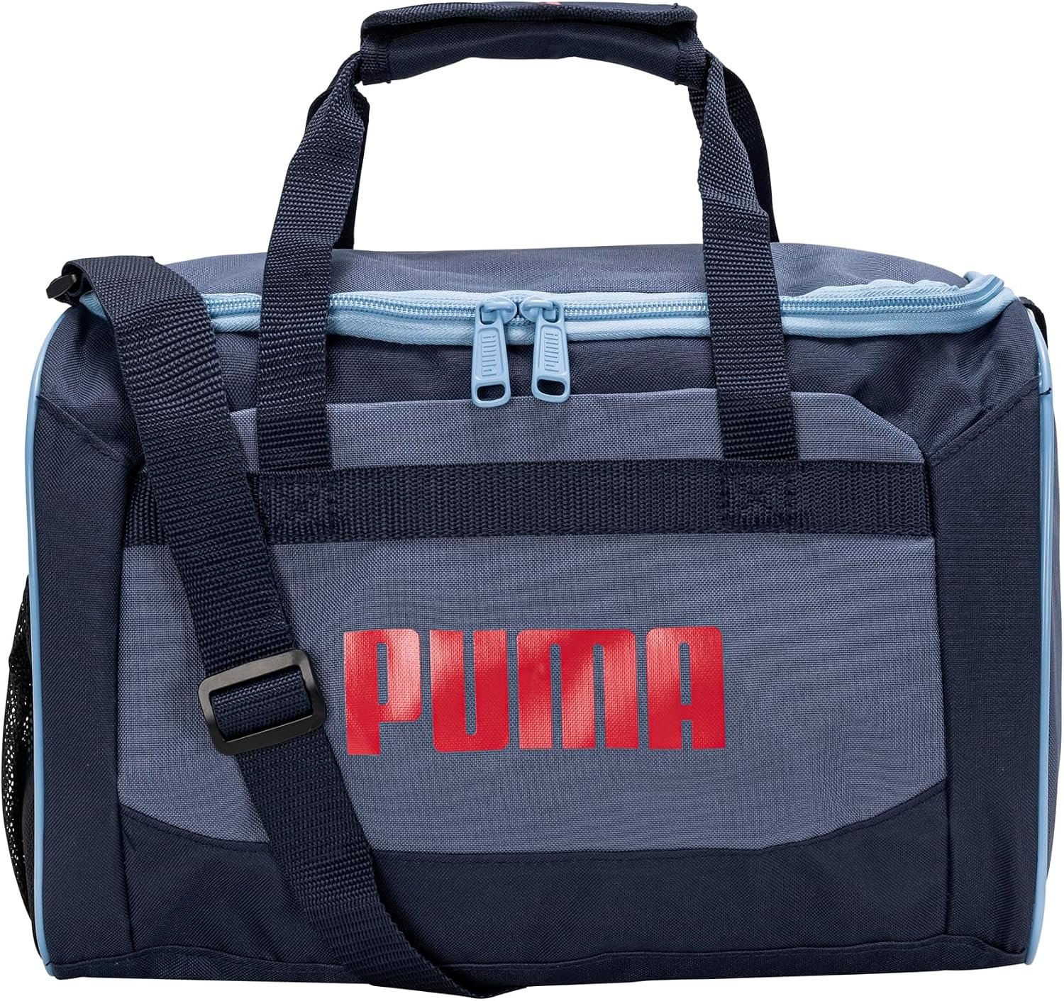 Lancheira Infantil PUMA Evercat Transformation, azul e vermelha