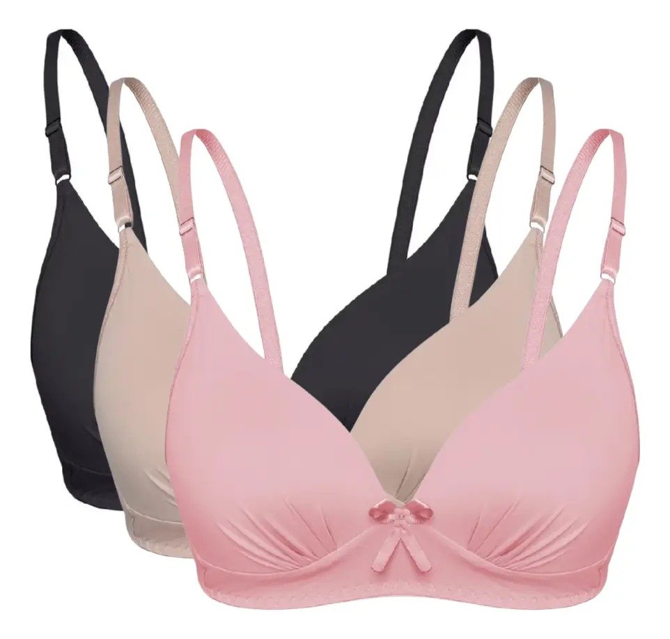 Kit Com 3 Sutiãs Bojo Soft - Sem Aro - Não Amassa