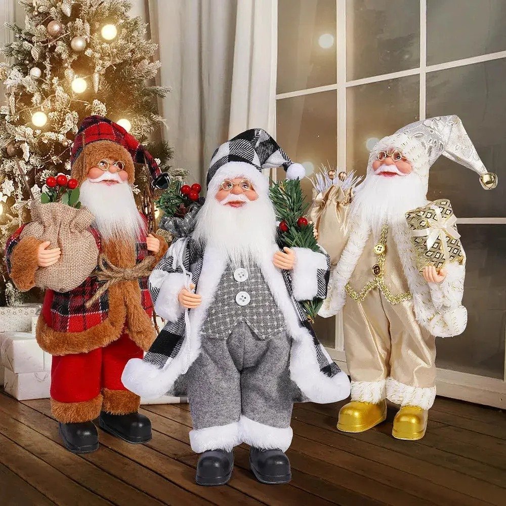 Boneco Papai Noel para decoração natalina, 32 cm