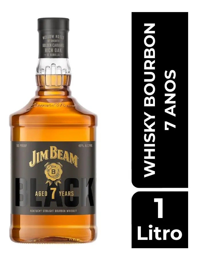 Whisky Bourbon Jim Beam Black 7 Anos, 1L